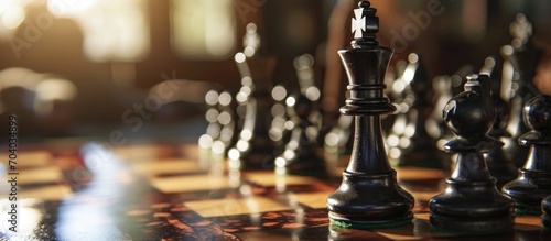 Shallow depth of field image of chess pieces on a board.