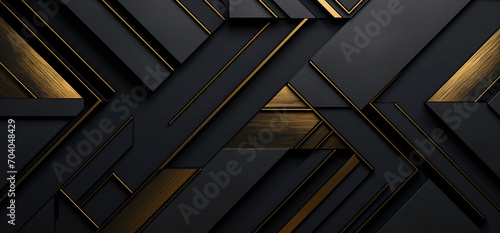 Black and Gold Geometric Design 