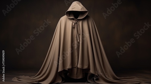 Classic cloak of dark beige color