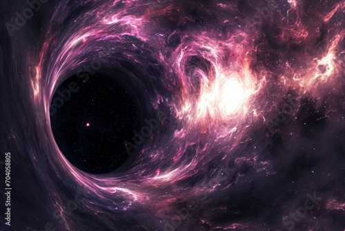 a black hole floating in space swallowing light