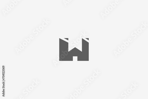 Illustration vector graphic of letter W home. Good for logo