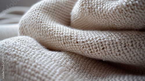 quiet luxury closeup of beige wool, sheepskin fabric texture
