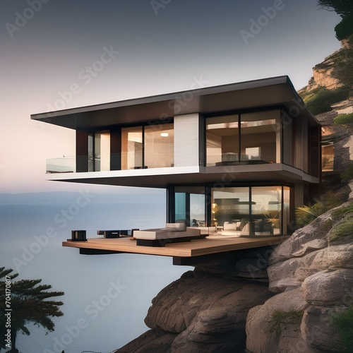 A modernist residence cantilevered over a rocky cliff2