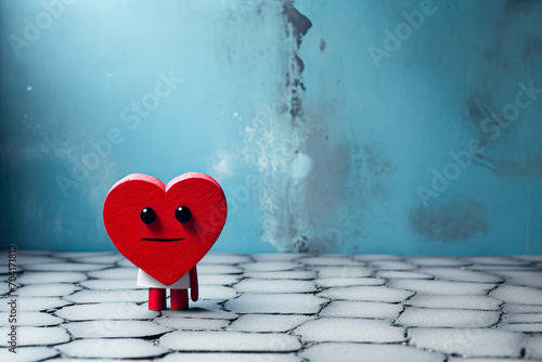 cute valentines day heart with copy space, is angry, anti love