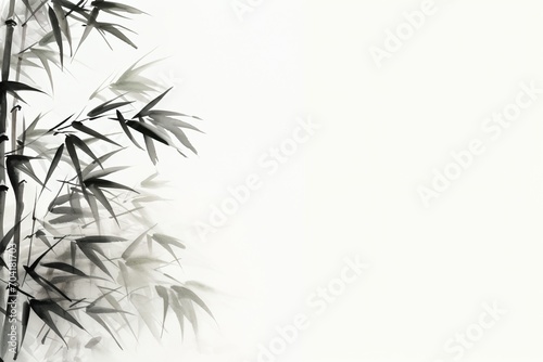 Black and white bamboo painting