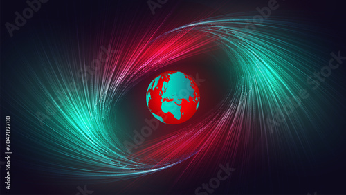 Abstract wallpaper of crystal earth with vortex spiral design