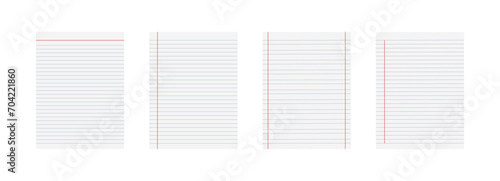 Set of paper sheet with line for journaling decoration illustration vector