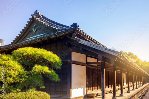 The Hyakunin-bansho Guardhouse (or the Old Guards House) located in the East Gardens of the Imperial Palace in Tokyo, Japan. 