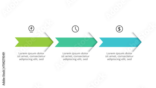 Timeline with 3 elements, infographic template for web, business, presentations, vector illustration