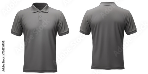 Polo Shirt Front and Back Mockup Temp;ate Isolated Transparent, Generative