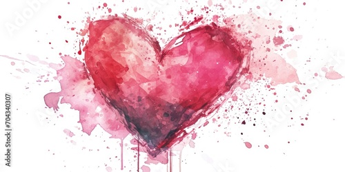 A beautiful watercolor painting of a red heart on a clean white background. Perfect for expressing love and affection. Ideal for greeting cards, wedding invitations, and Valentine's Day designs