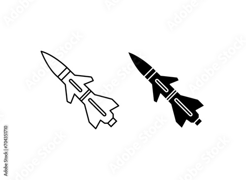 Missile Icon Set. Vector illustration