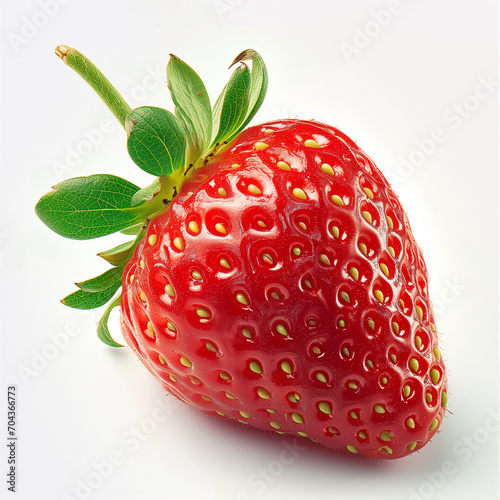 Nature's Jewel: A plump and luscious strawberry, glistening with freshness. Its vibrant red hue conceals a burst of sweetness beneath the surface. Each juicy bite is a symphony of flavor, a delightful