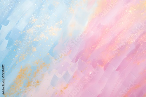 Abstract background with a close up view of a pearl pink, gold and pearl blue texture for project, beauty background with pastel color texture. Flat lay