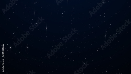 Night starry skies with twinkling or blinking stars background. Space backdrop