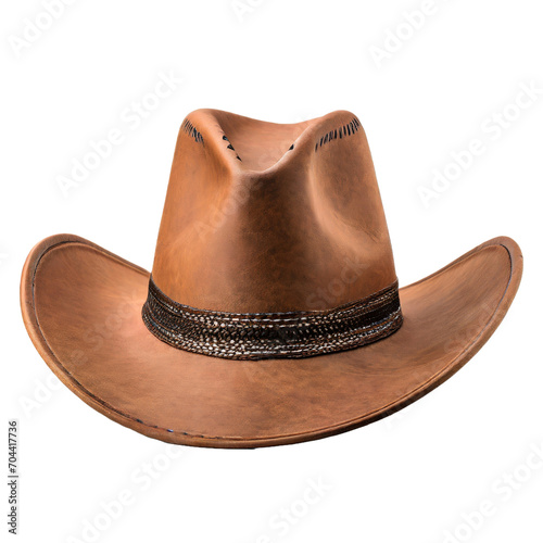 brown cowboy hat isolated on transparant