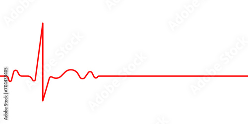 Red heartbeat line icon on white background
