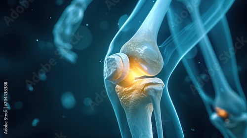 Knee Joint Replacement, 3D Style Illustration