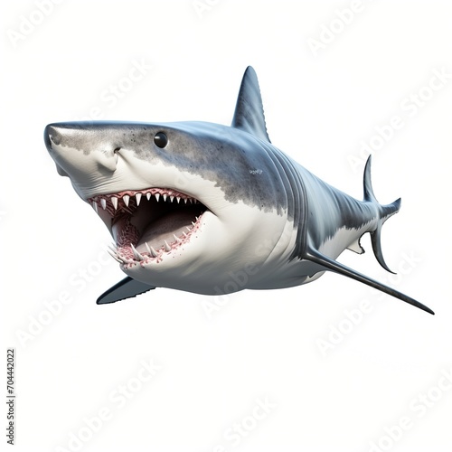 Great white shark with mouth wide open
