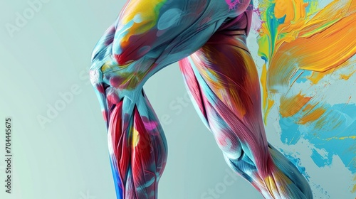 Conceptual anatomy healthy skinless human body muscle system