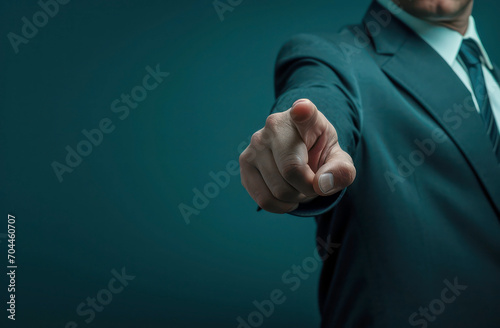  Point of Decision. A man in a suit extends his finger directly towards the viewer, suggesting a choice or challenge