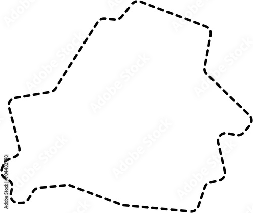 dash line drawing of belarus map.
