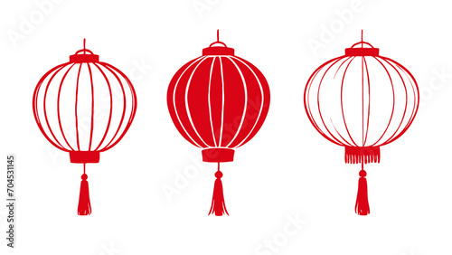 Farol chino. Linterna china tradicional png aislado