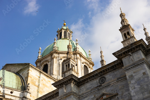 Cathedral of Santa Maria Assunta, better known as Como Cathedral in Como, Lombardy, Italy. Como is a tourist destination on Lake Como