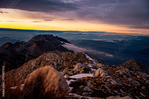 sunset in the mountains