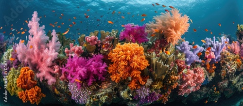 Soft corals compete for space on a diverse coral reef in Raja Ampat, Indonesia, one of Earth's most diverse marine habitats.