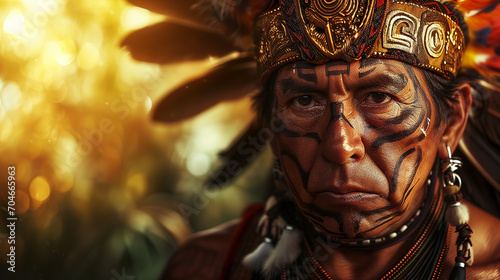 Portrait of an ancient Aztec king. Aztecs, Aztec civilization