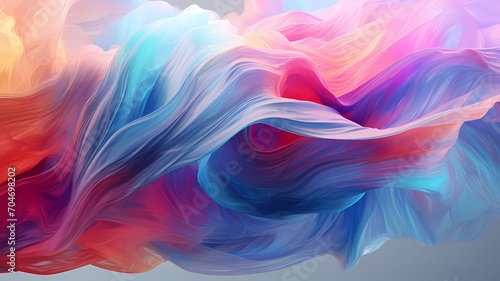 Generative 3D art featuring fluid dynamics simulation with swirling colors and textures for abstract backgrounds