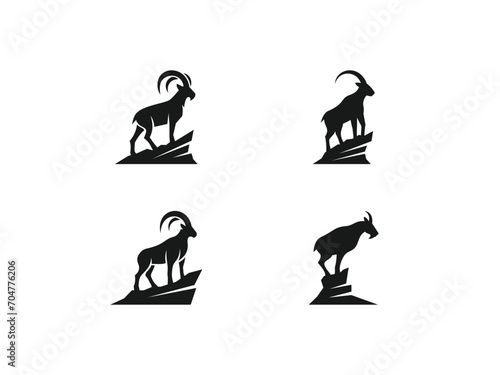 set of mountain goat logo vector icon illustration, logo template