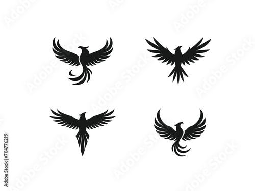 set of phoenix logo vector icon illustration, logo template