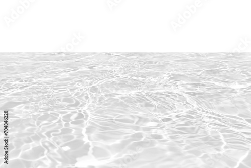 White water with ripples on the surface. Defocus blurred transparent white colored clear calm water surface texture with splashes and bubbles. Water waves with shining pattern texture background.