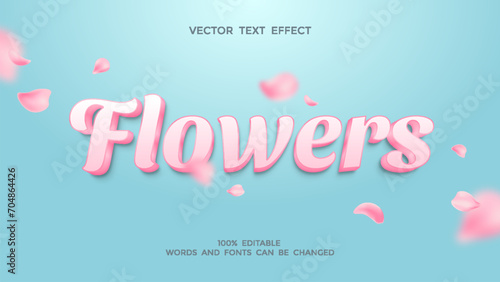 pink flowers editable text effect