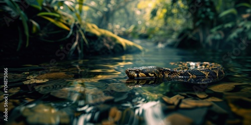 Anaconda in the rain forrest. 