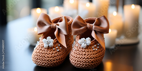 Newborn baby girl crochet shoes and headband, pearl shoes, baby gift, infant shoes, baby booties