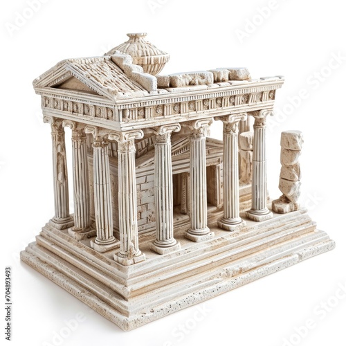 Temple of Artemis at Ephesus miniature replica, isolated on white background