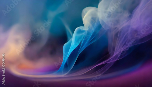 Blue background, realistic multi-colored smoke in the foreground; design element; creative layout