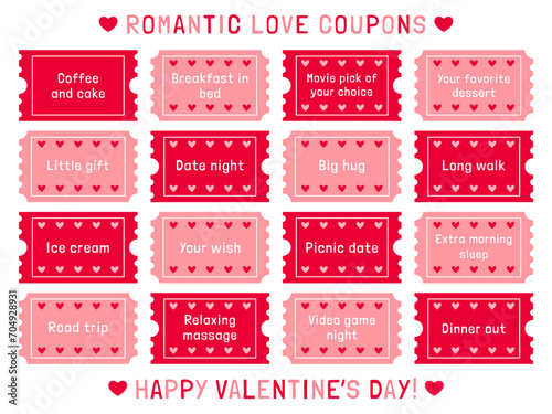 Vector love coupons for Valentines Day