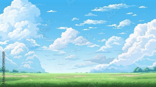 pixel art seamless background with sky and ground