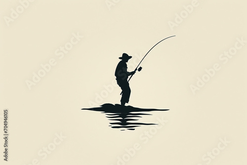 Elegant and unique fisherman logo.