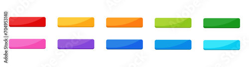 Space bar blank colorful web buttons collection flat design vector