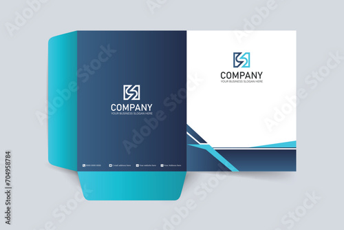 Simple minimalist business presentation folder template design 170