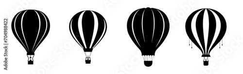 Black and white sketch of air balloon 