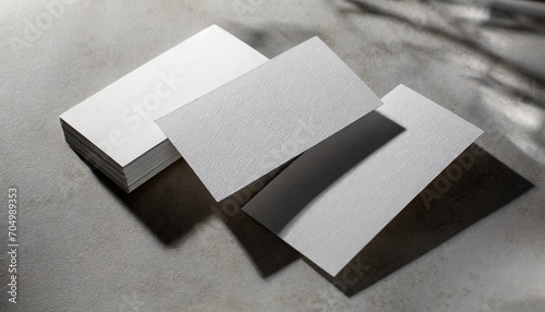 Sophisticated Texture Unveiled on Grey business card mockup generative ai