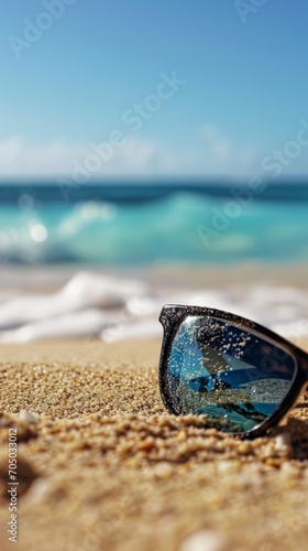 Sunglasses on Sandy Beach, A Perfect Summer Accessory for Sun Protection