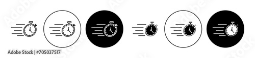 Fast Time Vector Illustration Set. Quick timer response sign suitable for apps and websites UI design style.