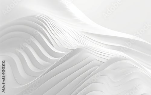 Abstract white paper waves with soft shadows creating a serene, minimalist design.